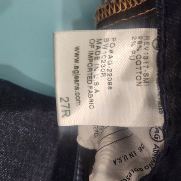 AG ADRIANO GOLDSCHMIED SLIM BOOT DARK WASH JEANS SIZE 27 - Picture 8 of 8